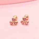 Trébol de corazones oro 18k
