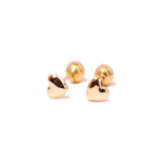 Aretes Corazón Tornillo Oro 18K