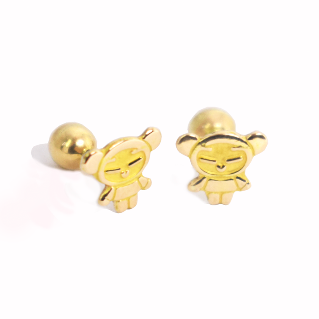 OK Modelo nina pucca tornillo grande arete nina oro 18k Pucca oro 18k - Imagen 1