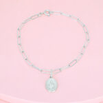 pulsera clip virgen del carmen plata