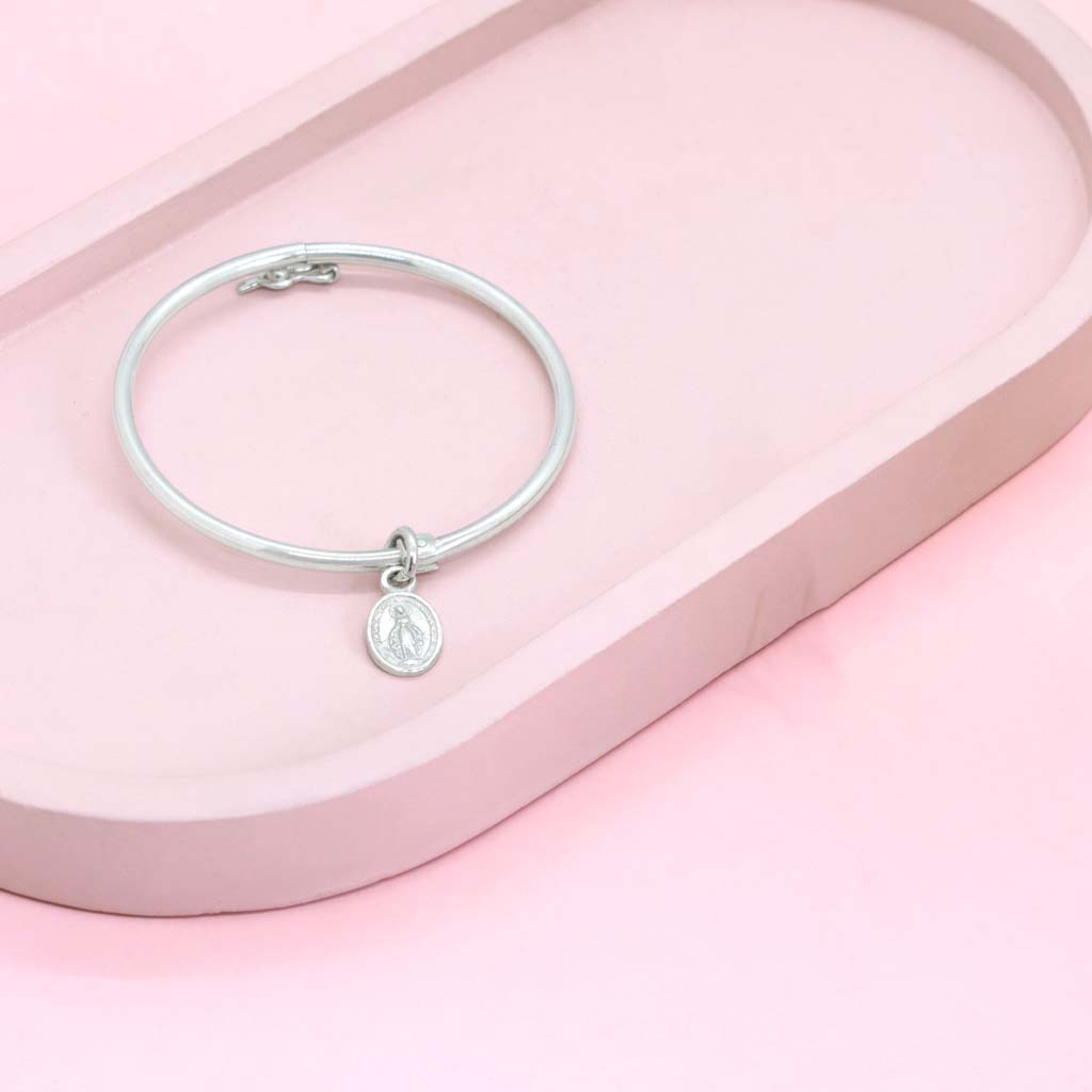 BANGLE PUNERA VIRGEN DE GUADALUPE bangle virgen de la medalla milagrosa plata - Imagen 1