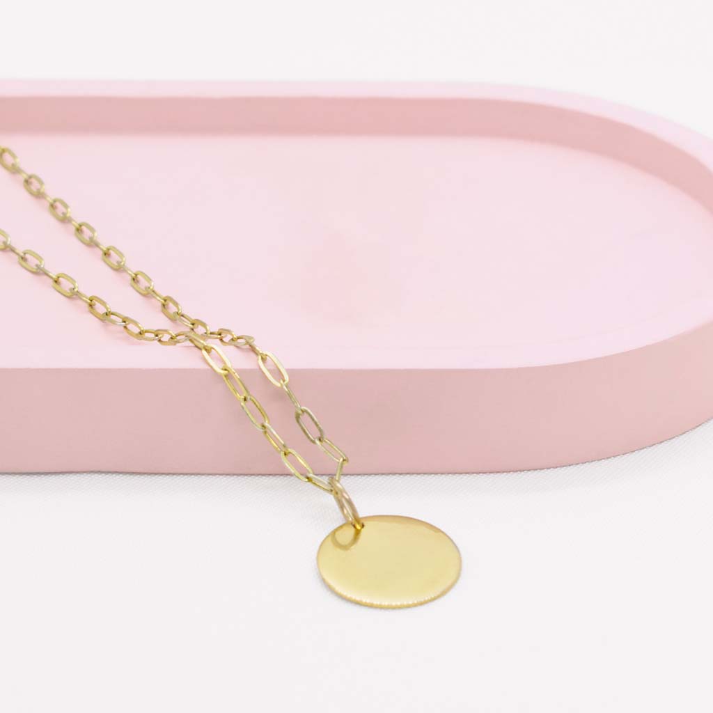 CADENA PRISMA CON PLAQUITA REDONDA Collar Dream grabable PLE - Imagen 1