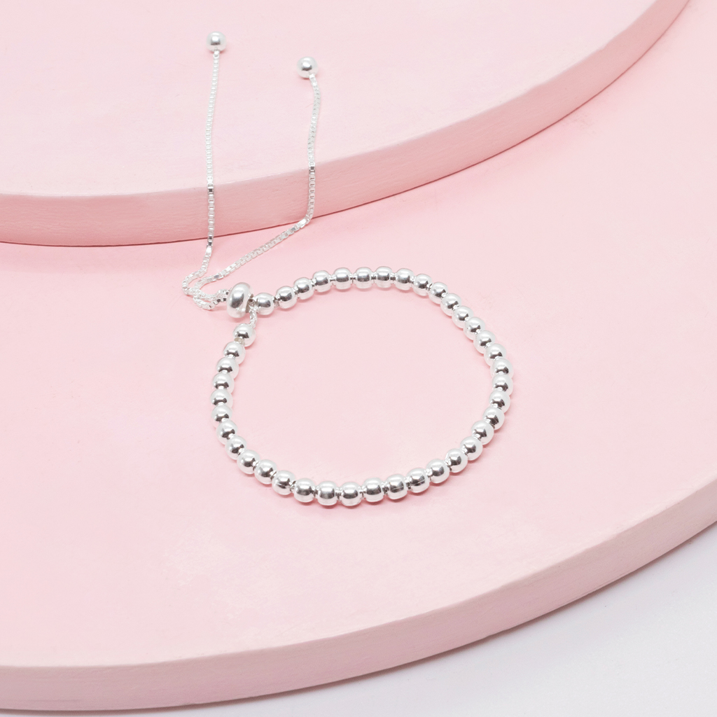 pul de bolitas regulable pl Pulsera Anika plata - Imagen 1
