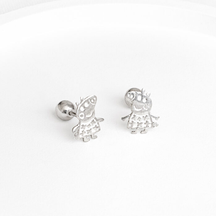 Arete Peppa pig Arete Peppa Pig plata - Imagen 1