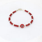 Pulsera protectora muranos y ojo turco plata