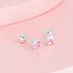 Arete flor bisel Trixy plata - Imagen 2