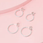 Set Aretes texturados plata
