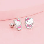Arete Hello Kitty con vestido plata - Imagen 2