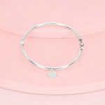 Bangle Flor plana plata