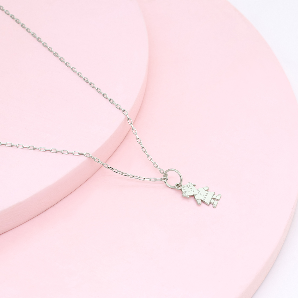 cad dj niño laser pl Set Niña con 2 colitas a láser Plata - Imagen 1