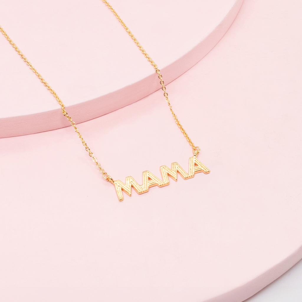cad mamá lineas acero Cadena dije "MAMÁ" lineado Acero - Imagen 1