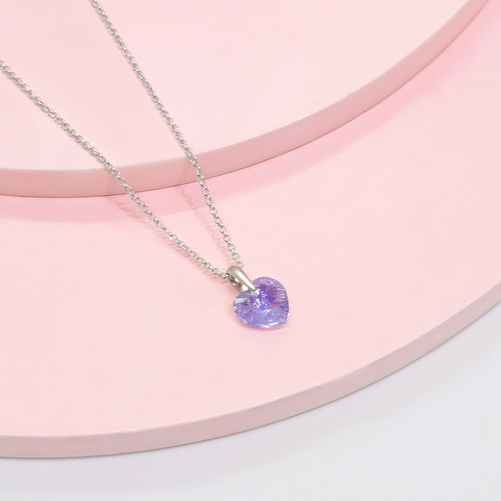 cad y cora de swarovski 1 Set Corazón swarovski Plata - Imagen 1