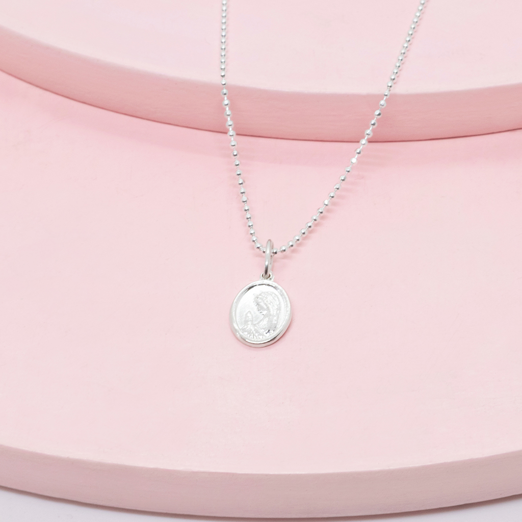 cad y dj niña rezando Set Virgen rezando Plata - Imagen 1