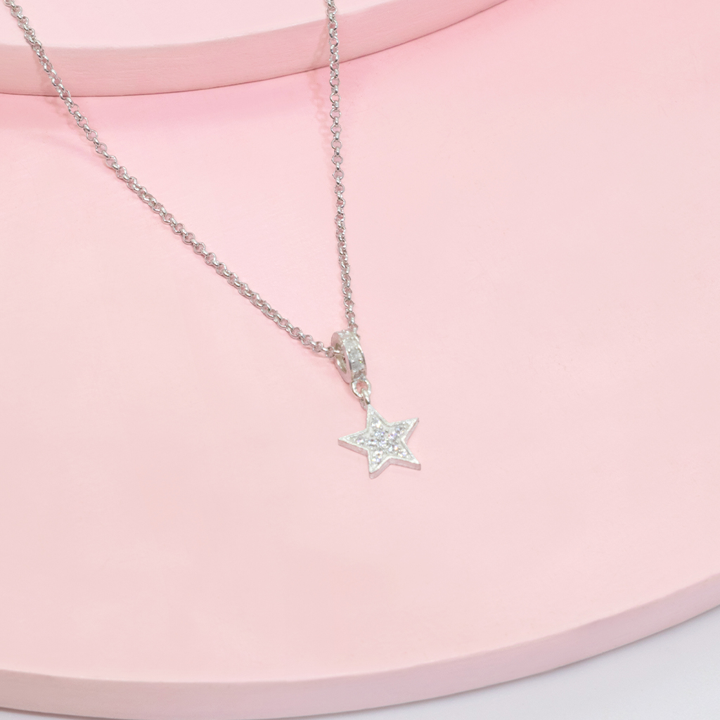 cad y estrella charm pl Set Mini charm estrella plata - Imagen 1