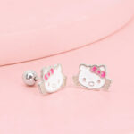 Arete Hello Kitty Top tornillo plata