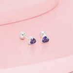 Arete Corazón Bisel plata - Imagen 3