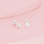 Arete Corazón Bisel plata