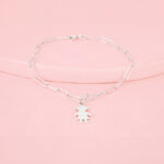 Pulsera clip Niña a láser plata