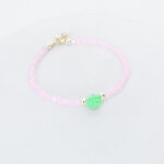 Pulsera de muranos con Flor plata